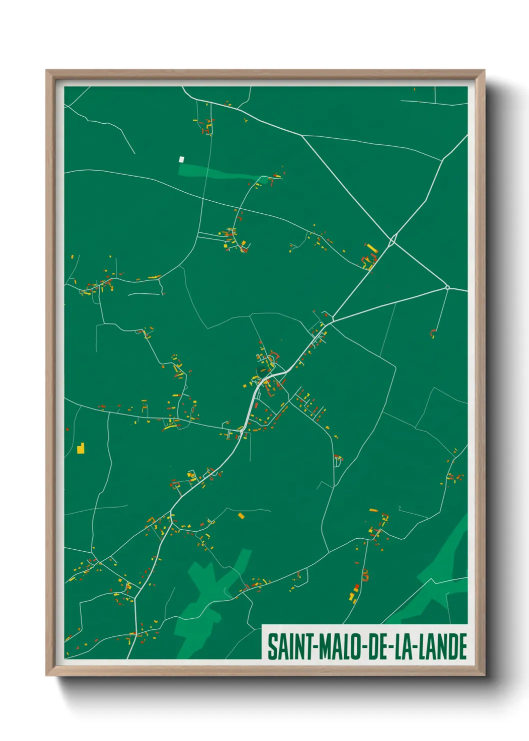Une affiche de carte sur Saint-Malo-de-la-Lande