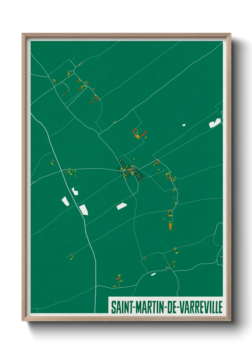 Une affiche de carte sur Saint-Martin-de-Varreville