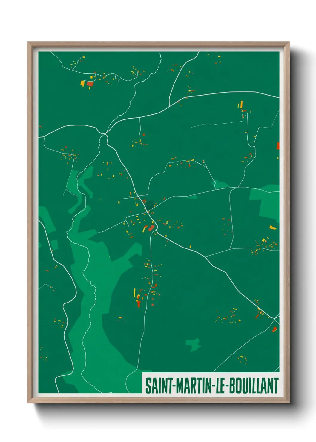 Une affiche de carte sur Saint-Martin-le-Bouillant