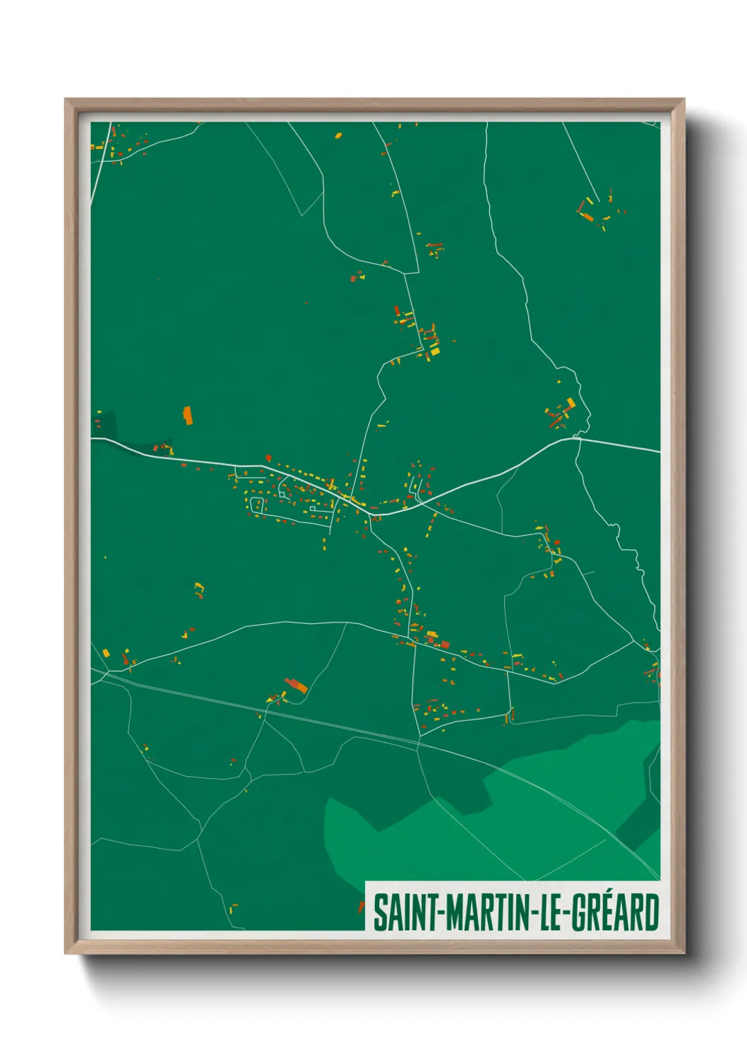 Une affiche de carte sur Saint-Martin-le-Gréard