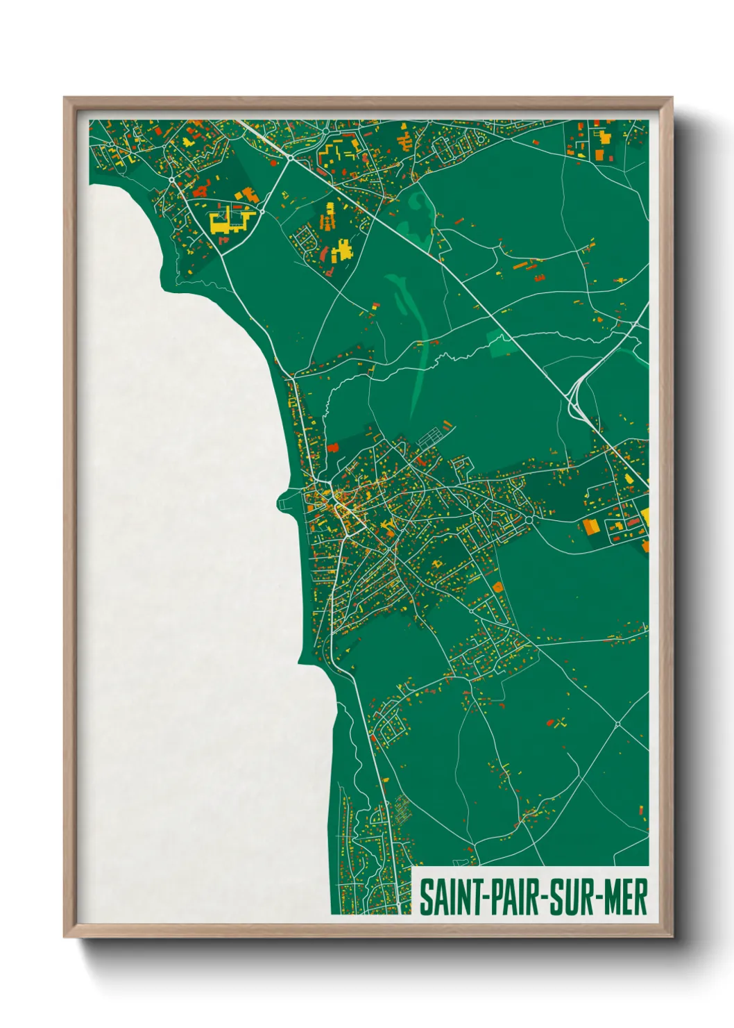 Une affiche de carte sur Saint-Pair-sur-Mer
