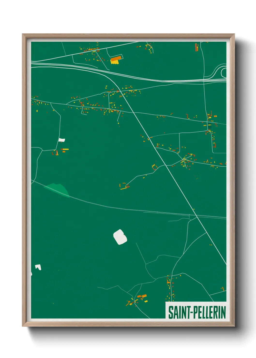 Une affiche de carte sur Saint-Pellerin