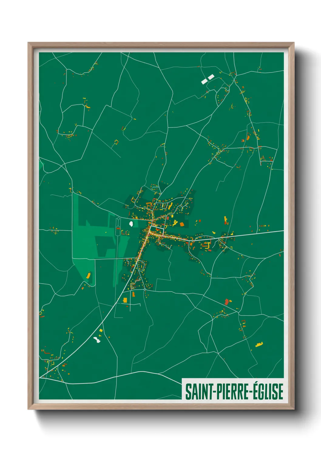 Une affiche de carte sur Saint-Pierre-Église