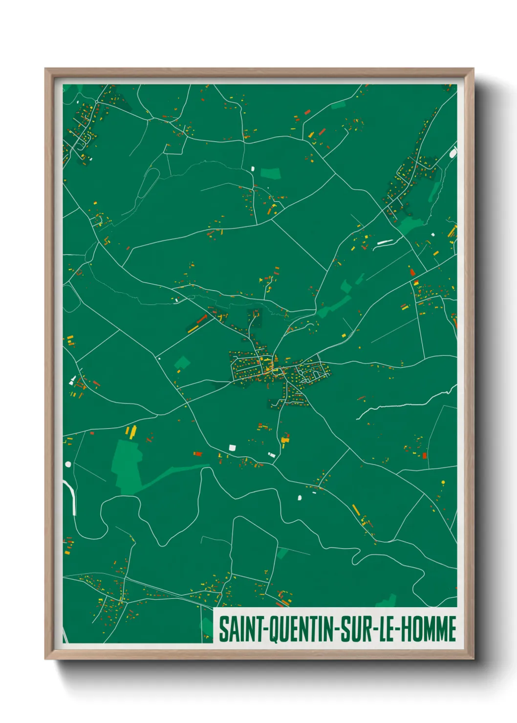 Une affiche de carte sur Saint-Quentin-sur-le-Homme