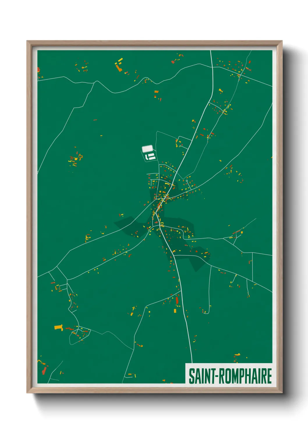Une affiche de carte sur Saint-Romphaire