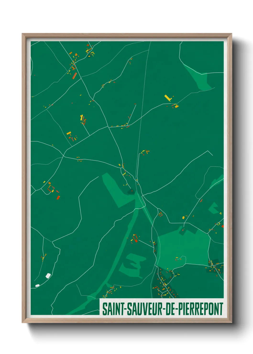 Une affiche de carte sur Saint-Sauveur-de-Pierrepont