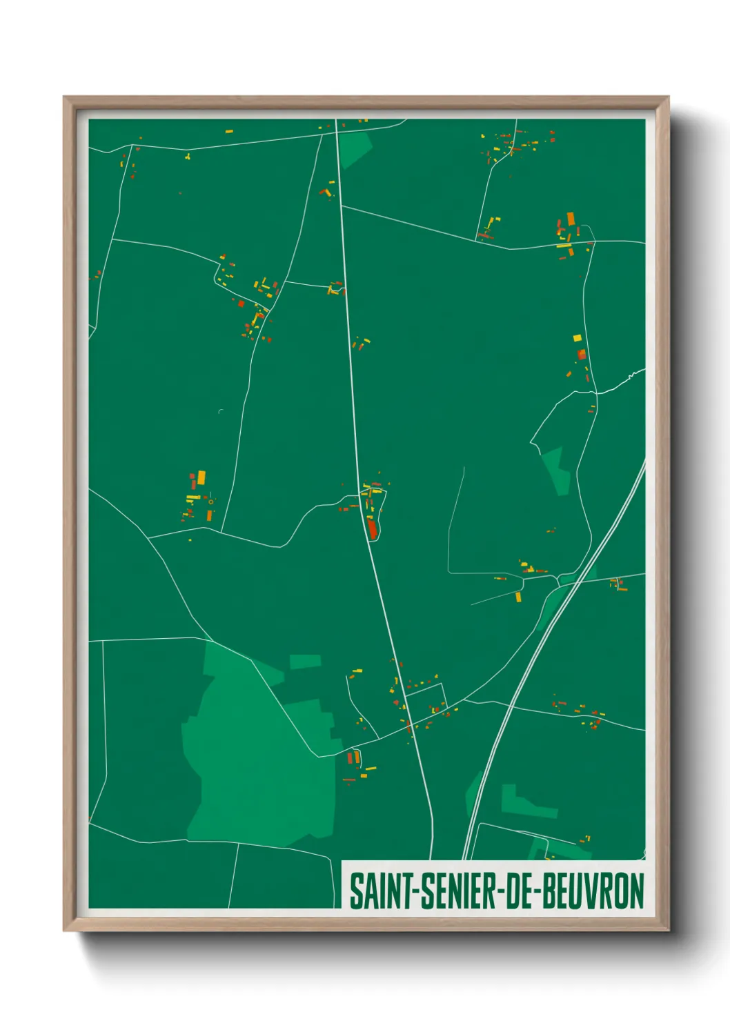 Une affiche de carte sur Saint-Senier-de-Beuvron