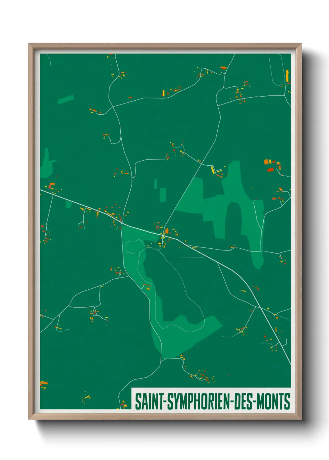 Une affiche de carte sur Saint-Symphorien-des-Monts