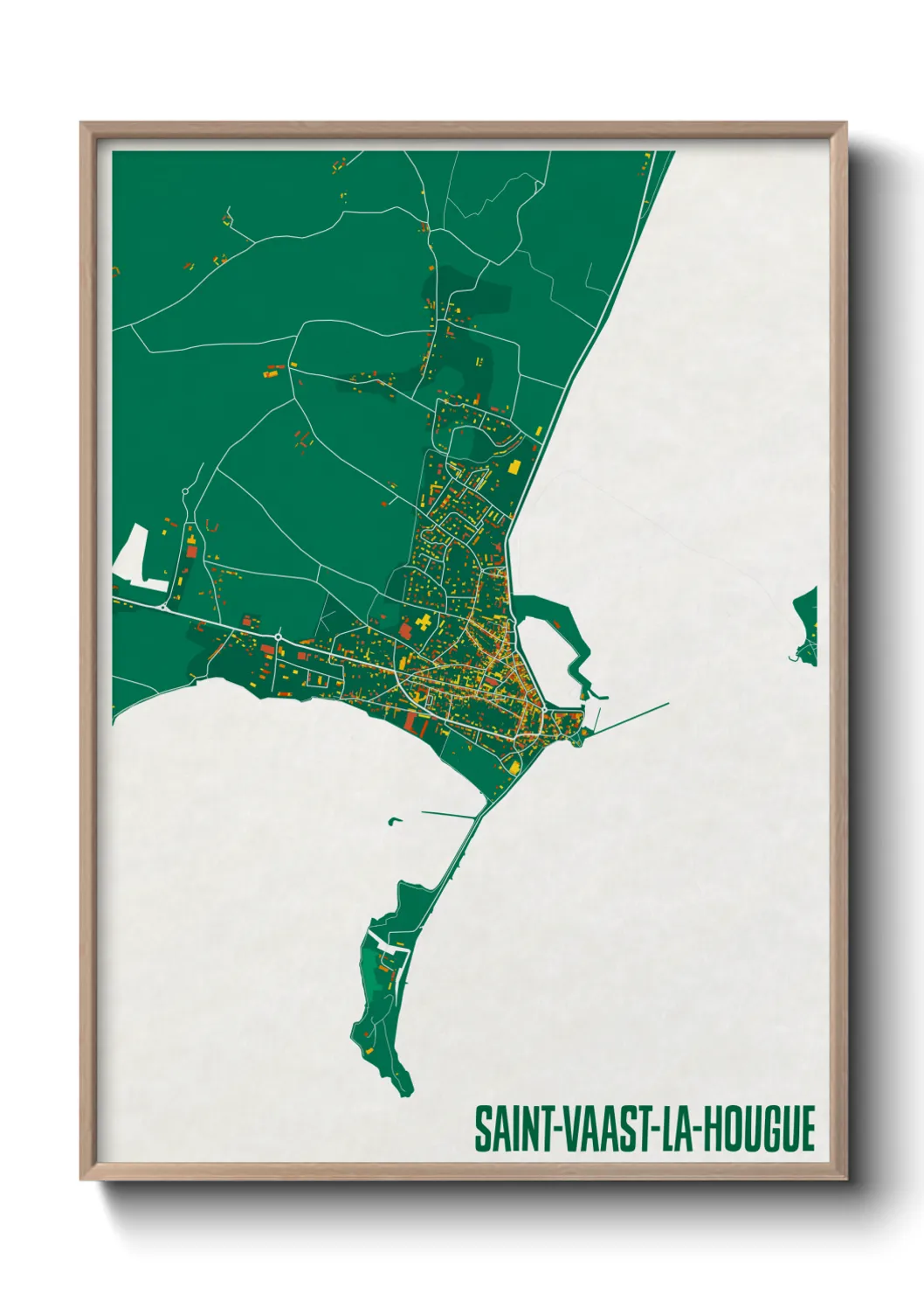 Une affiche de carte sur Saint-Vaast-la-Hougue