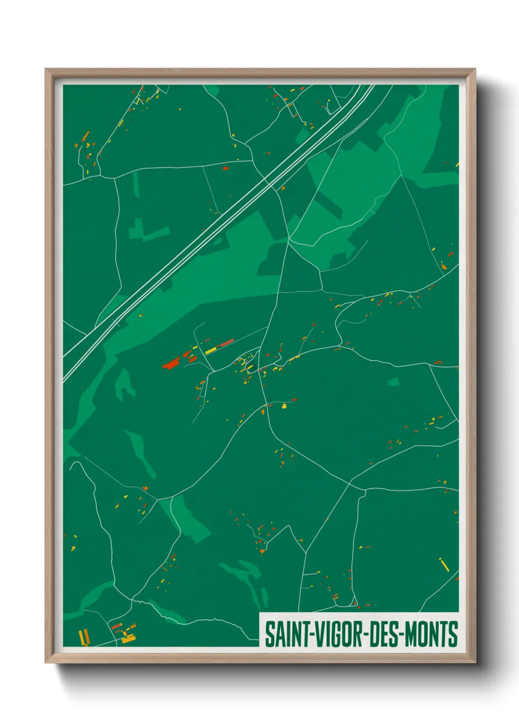 Un poster carteSaint-Vigor-des-Monts