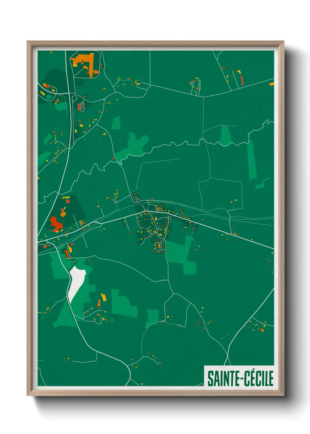 Une affiche de carte sur Sainte-Cécile