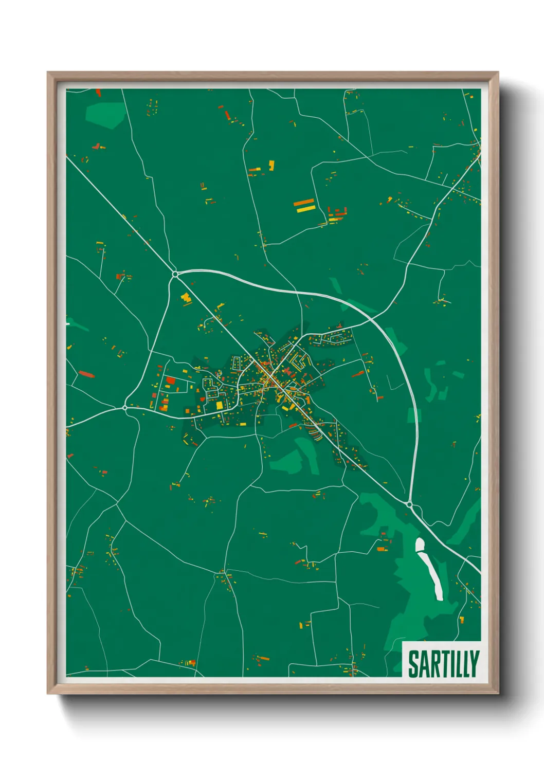 Une affiche de carte sur Sartilly