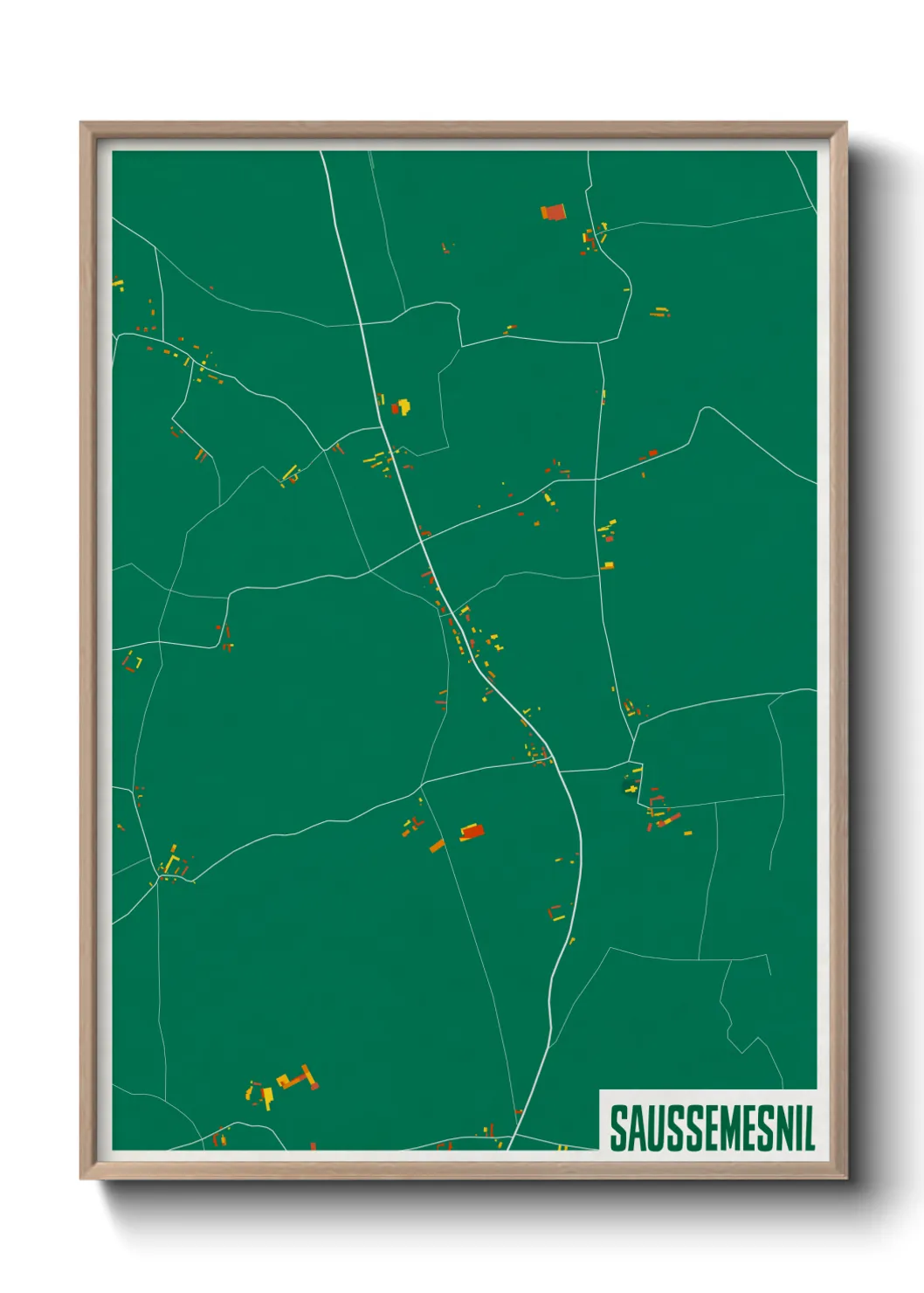Une affiche de carte sur Saussemesnil