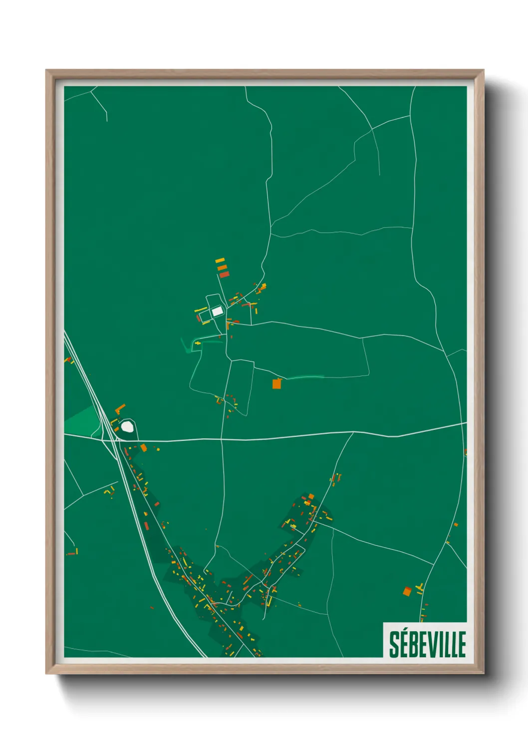 Une affiche de carte sur Sébeville