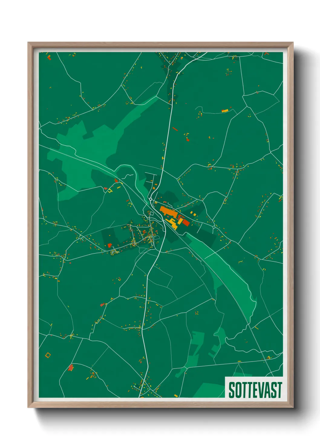Une affiche de carte sur Sottevast