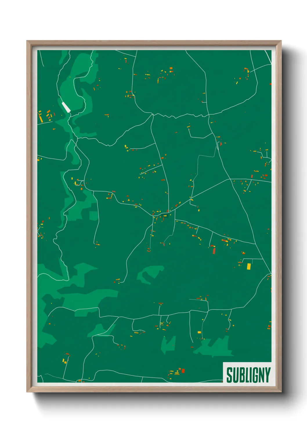 Une affiche de carte sur Subligny