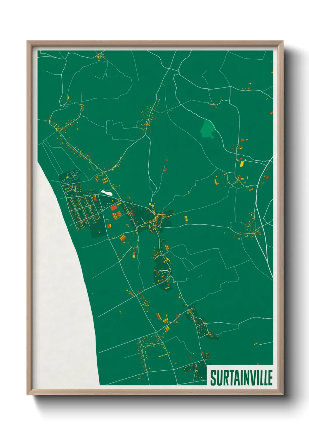 Une affiche de carte sur Surtainville