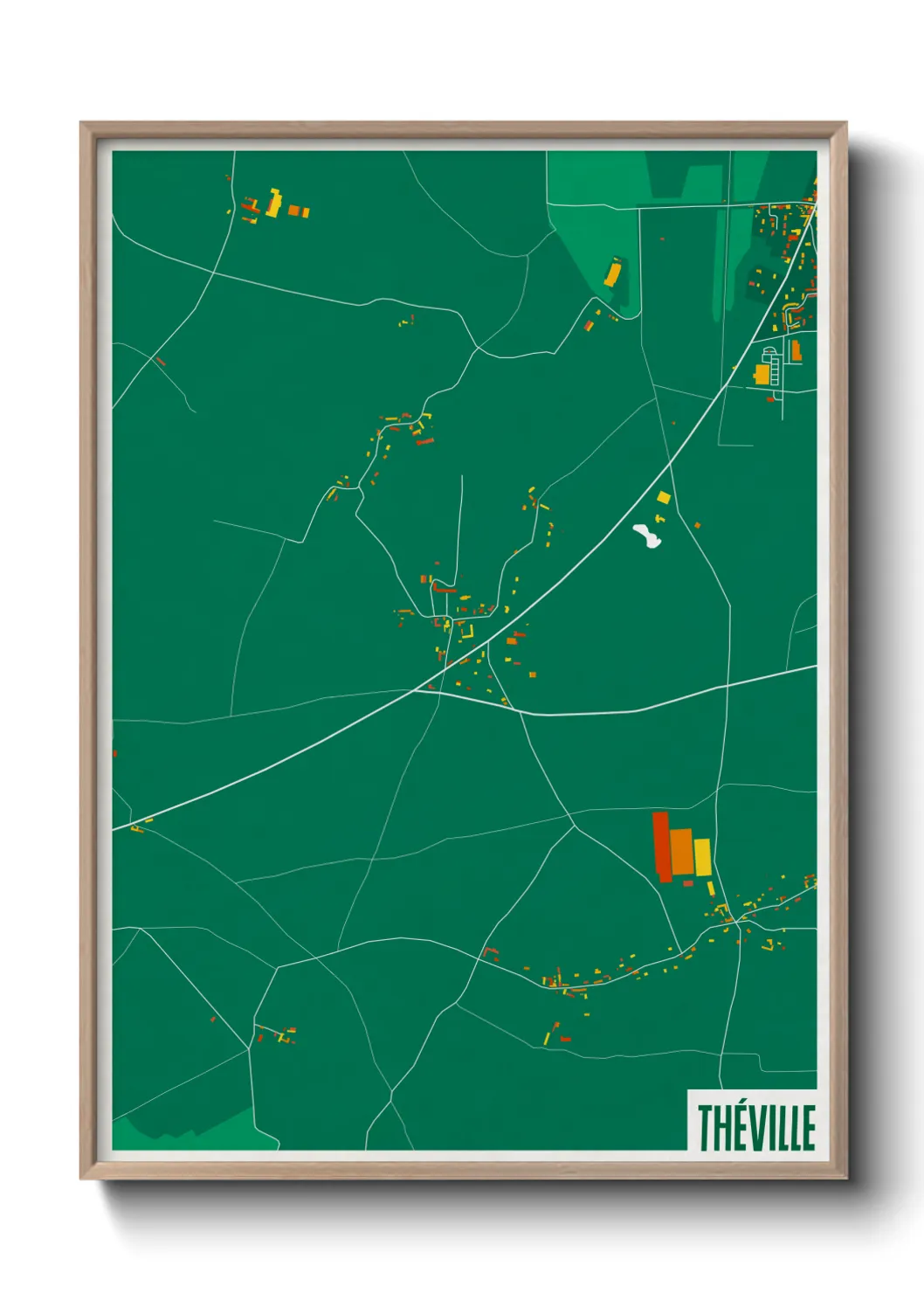Une affiche de carte sur Théville