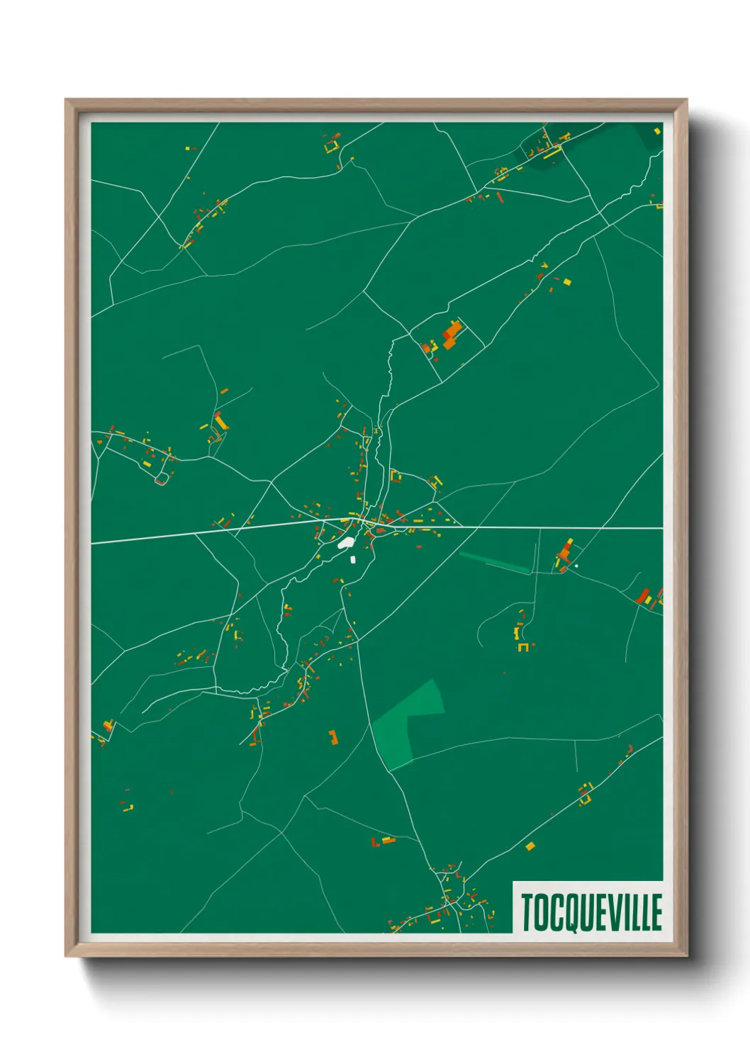 Une affiche de carte sur Tocqueville