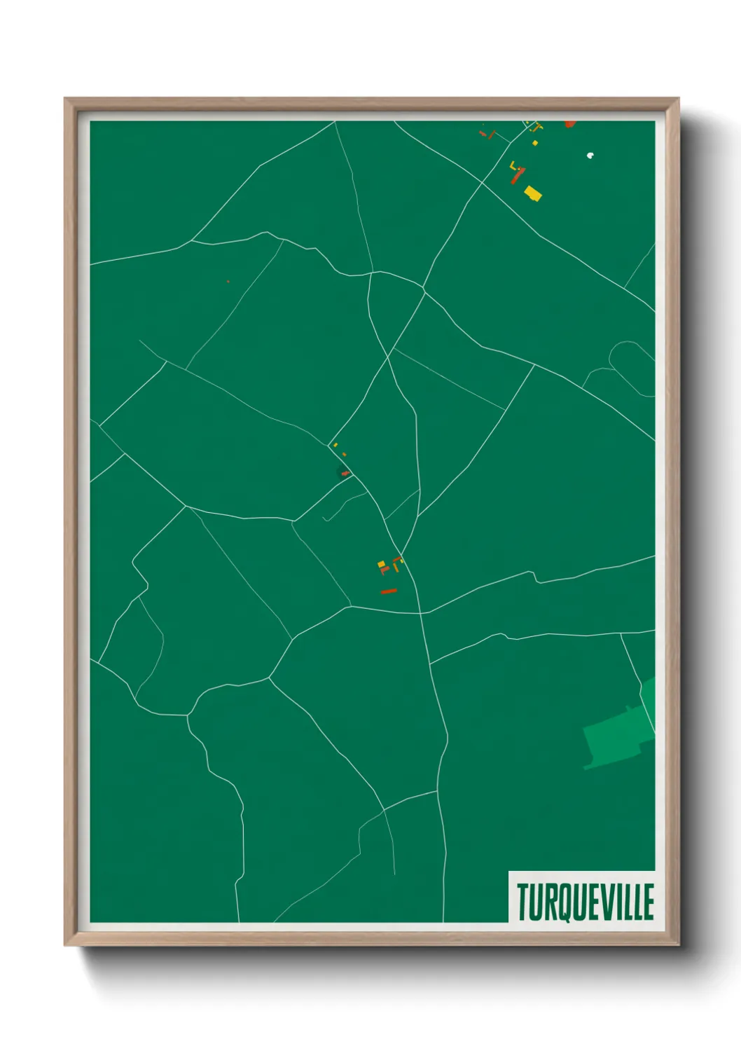Une affiche de carte sur Turqueville