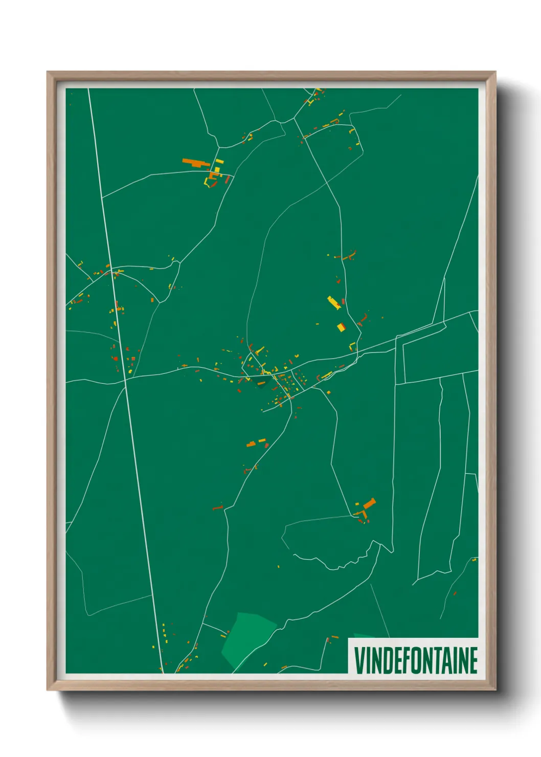 Une affiche de carte sur Vindefontaine