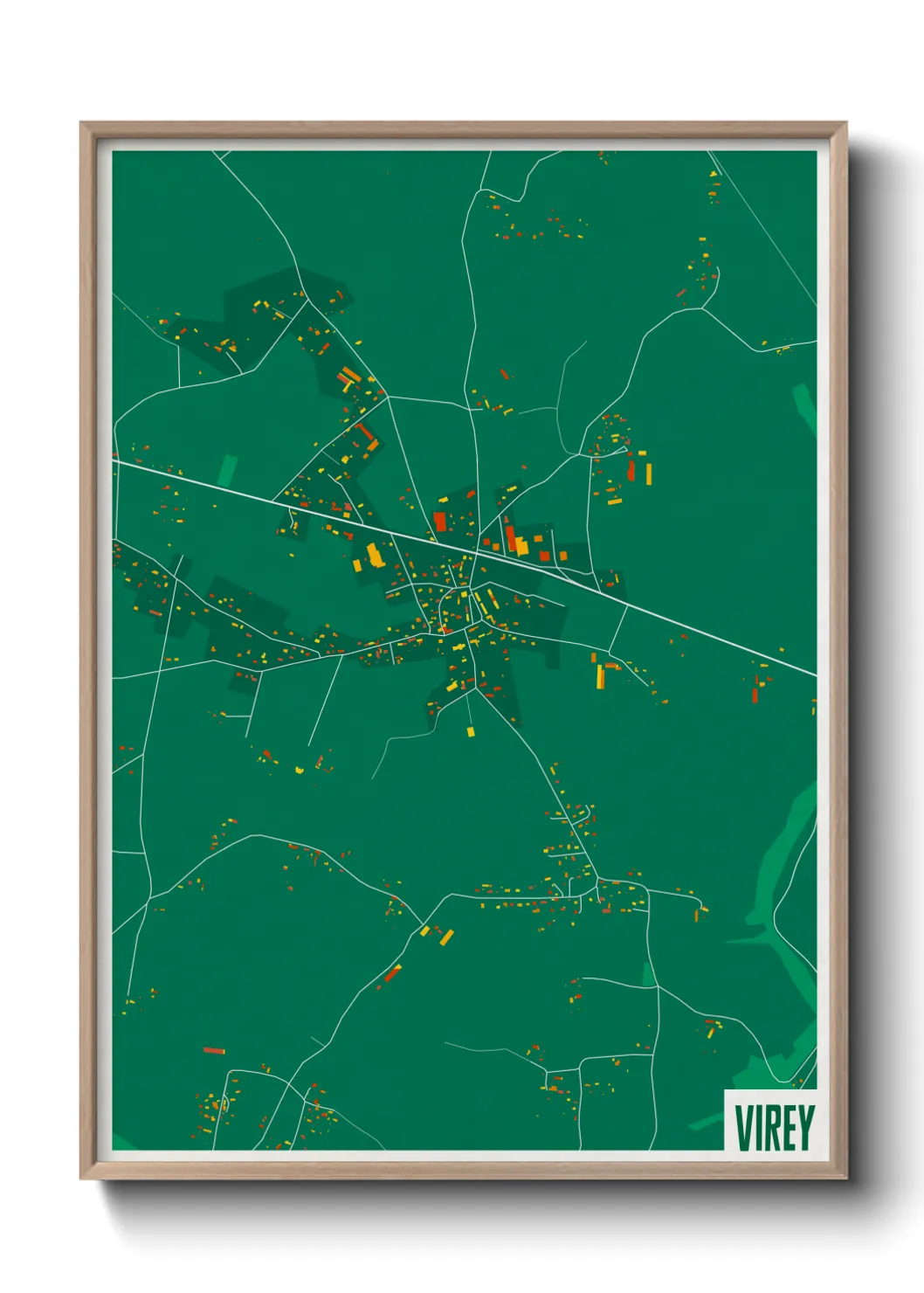 Une affiche de carte sur Virey