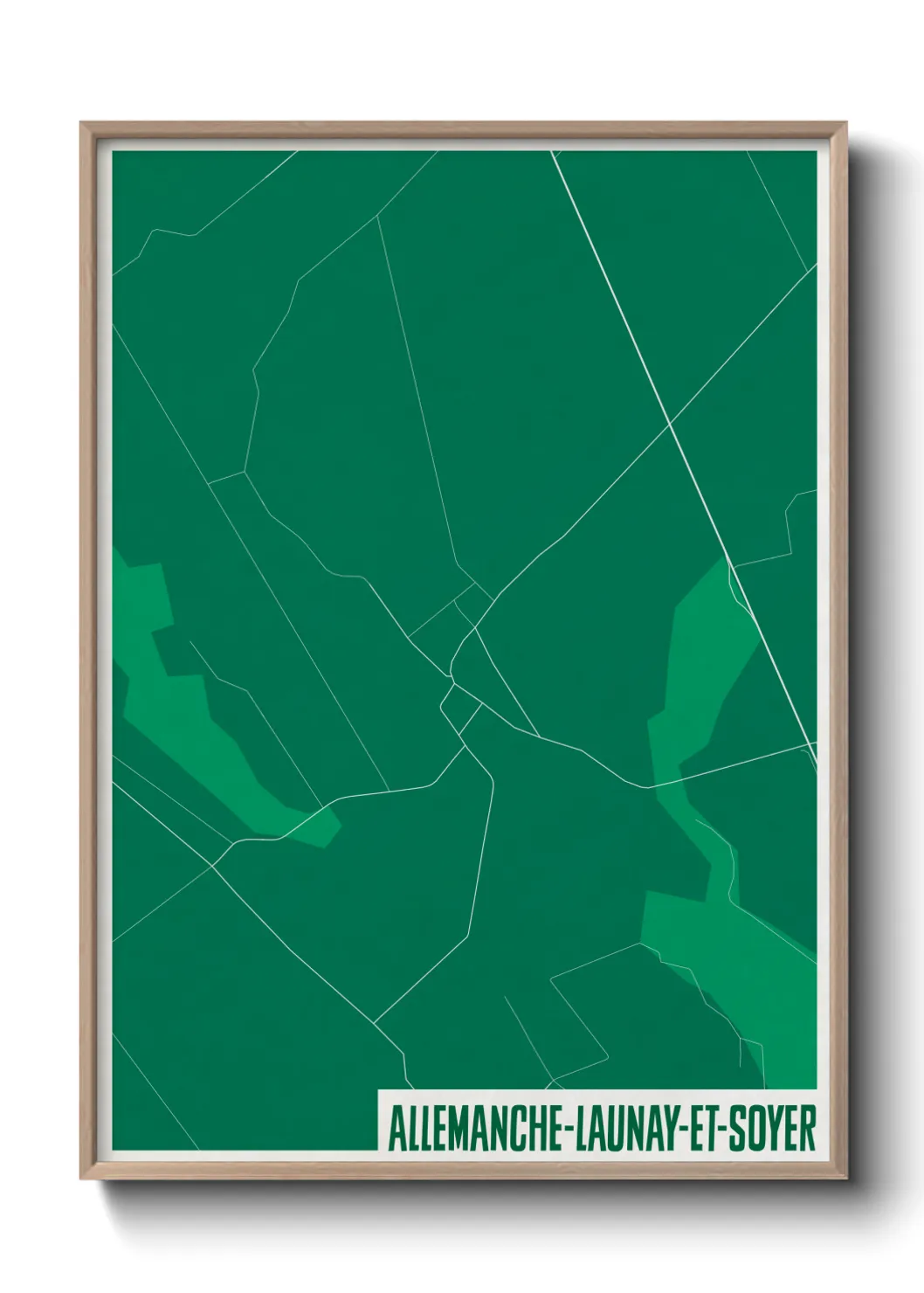 Une affiche de carte sur Allemanche-Launay-et-Soyer