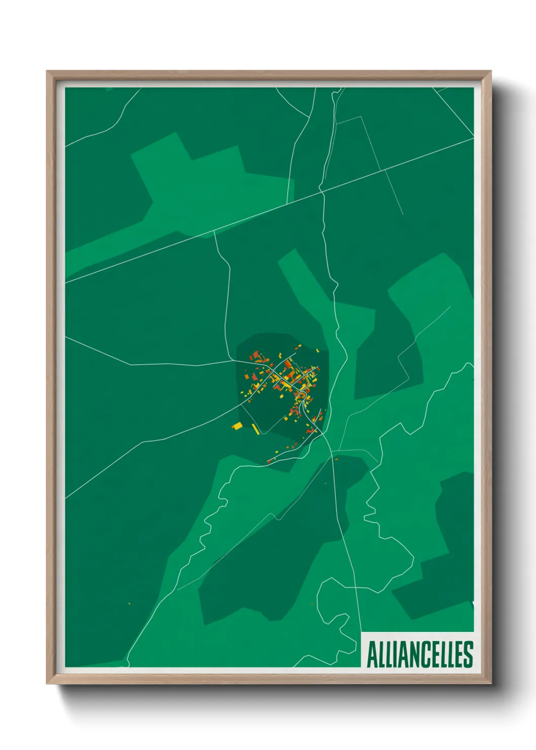 Une affiche de carte sur Alliancelles