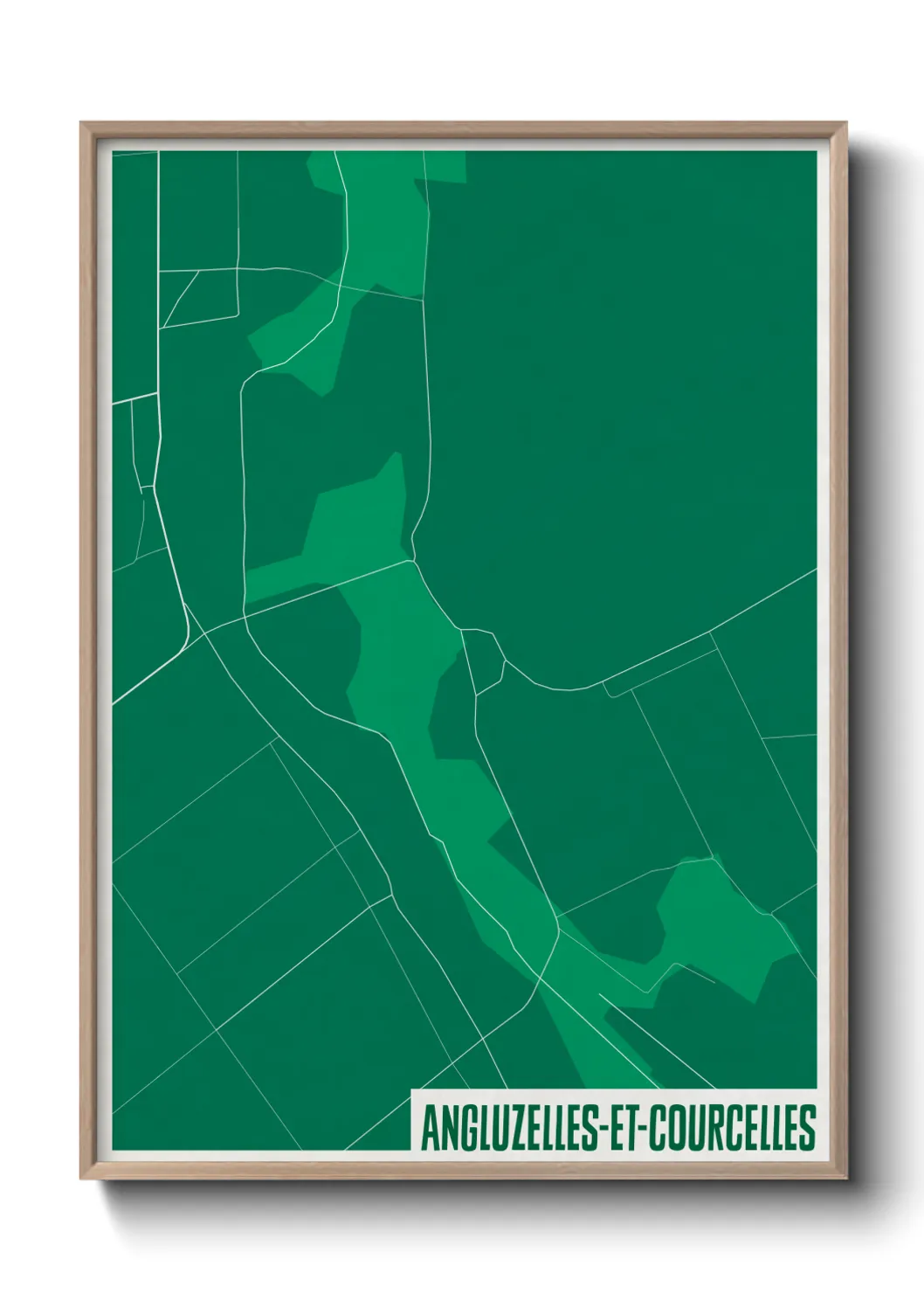 Une affiche de carte sur Angluzelles-et-Courcelles