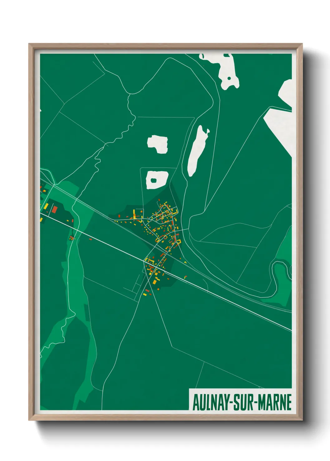 Une affiche de carte sur Aulnay-sur-Marne