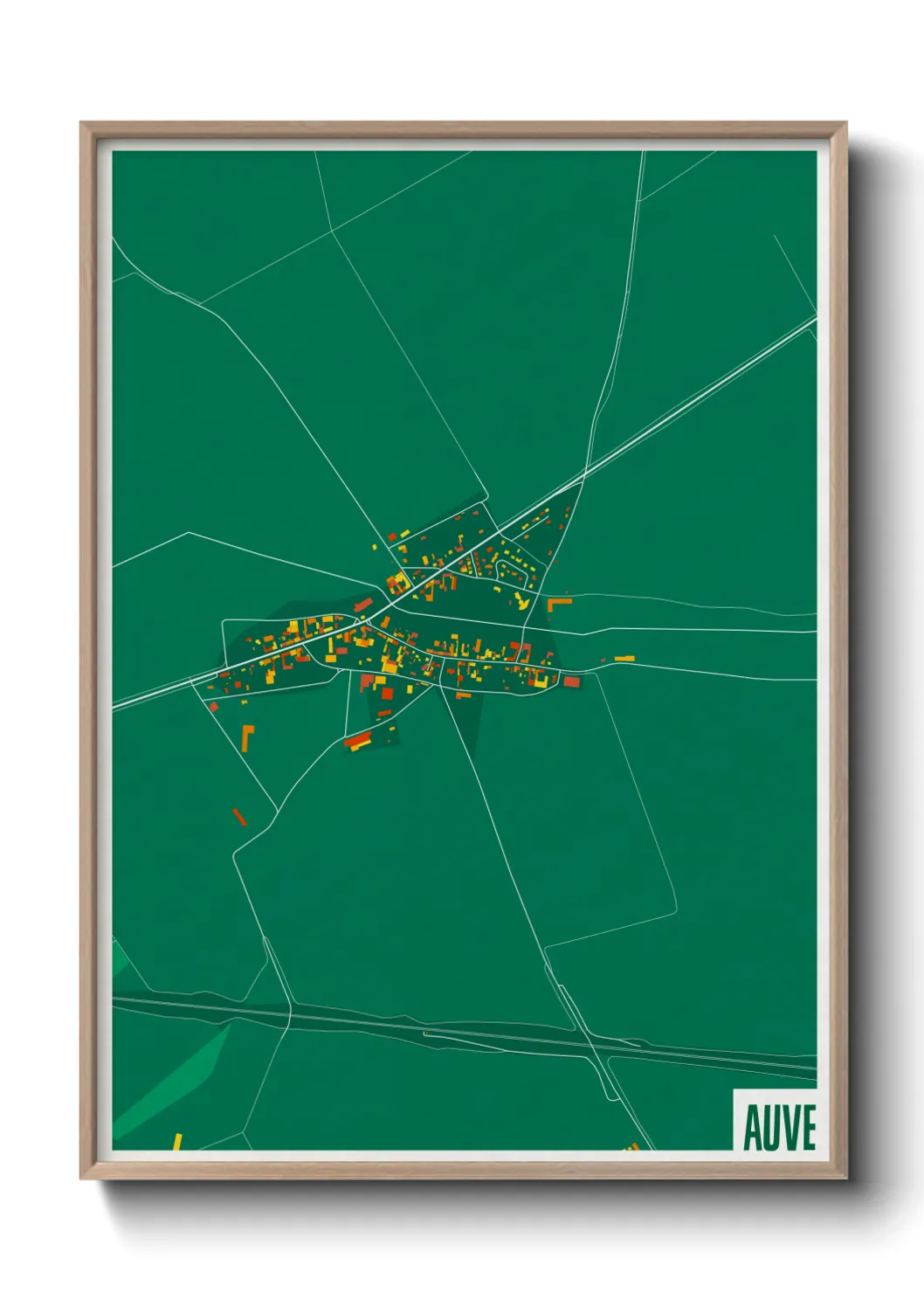 Une affiche de carte sur Auve
