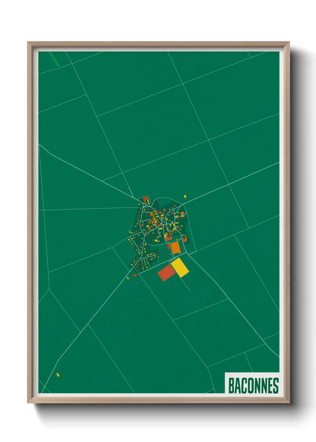 Une affiche de carte sur Baconnes