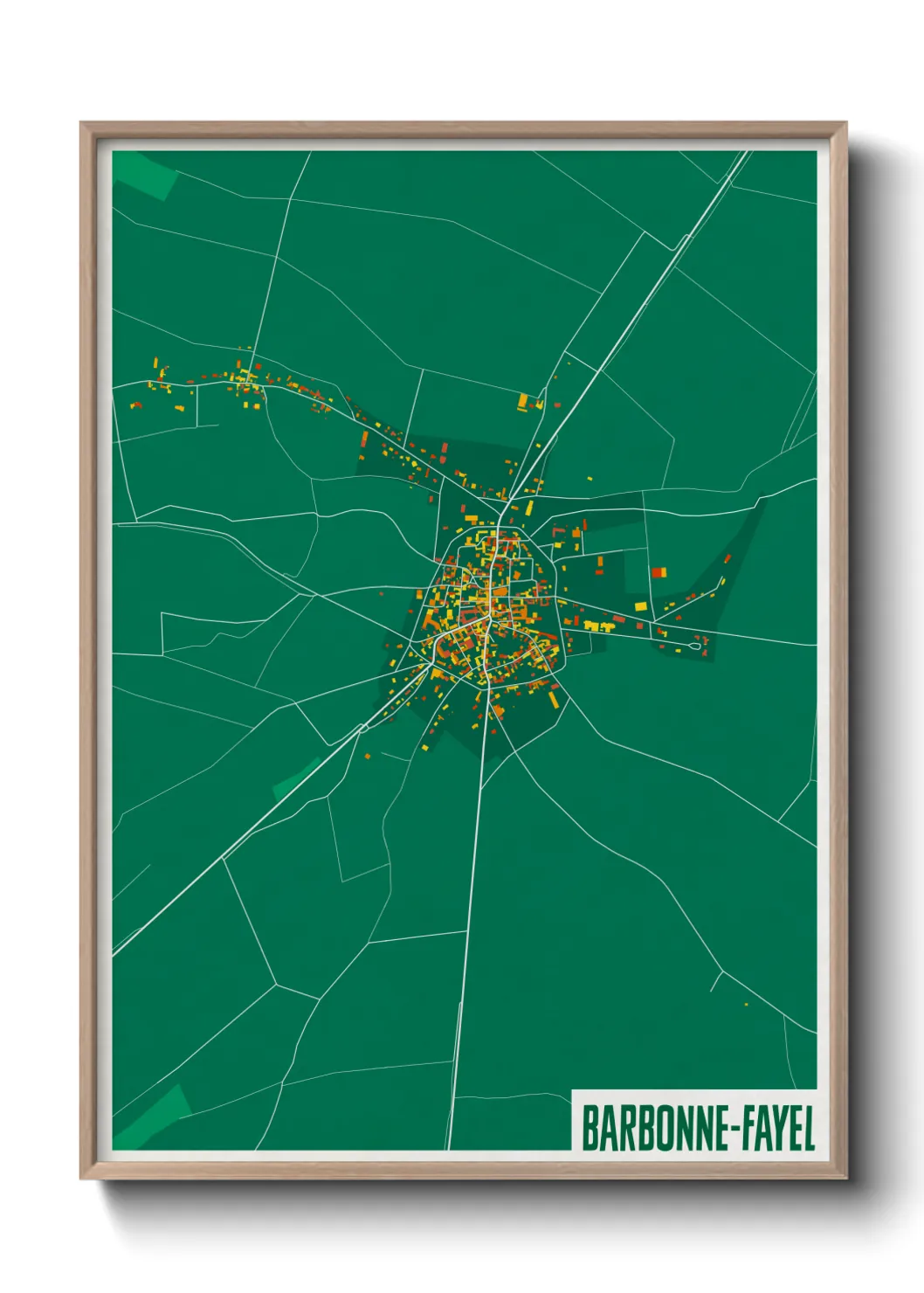 Une affiche de carte sur Barbonne-Fayel