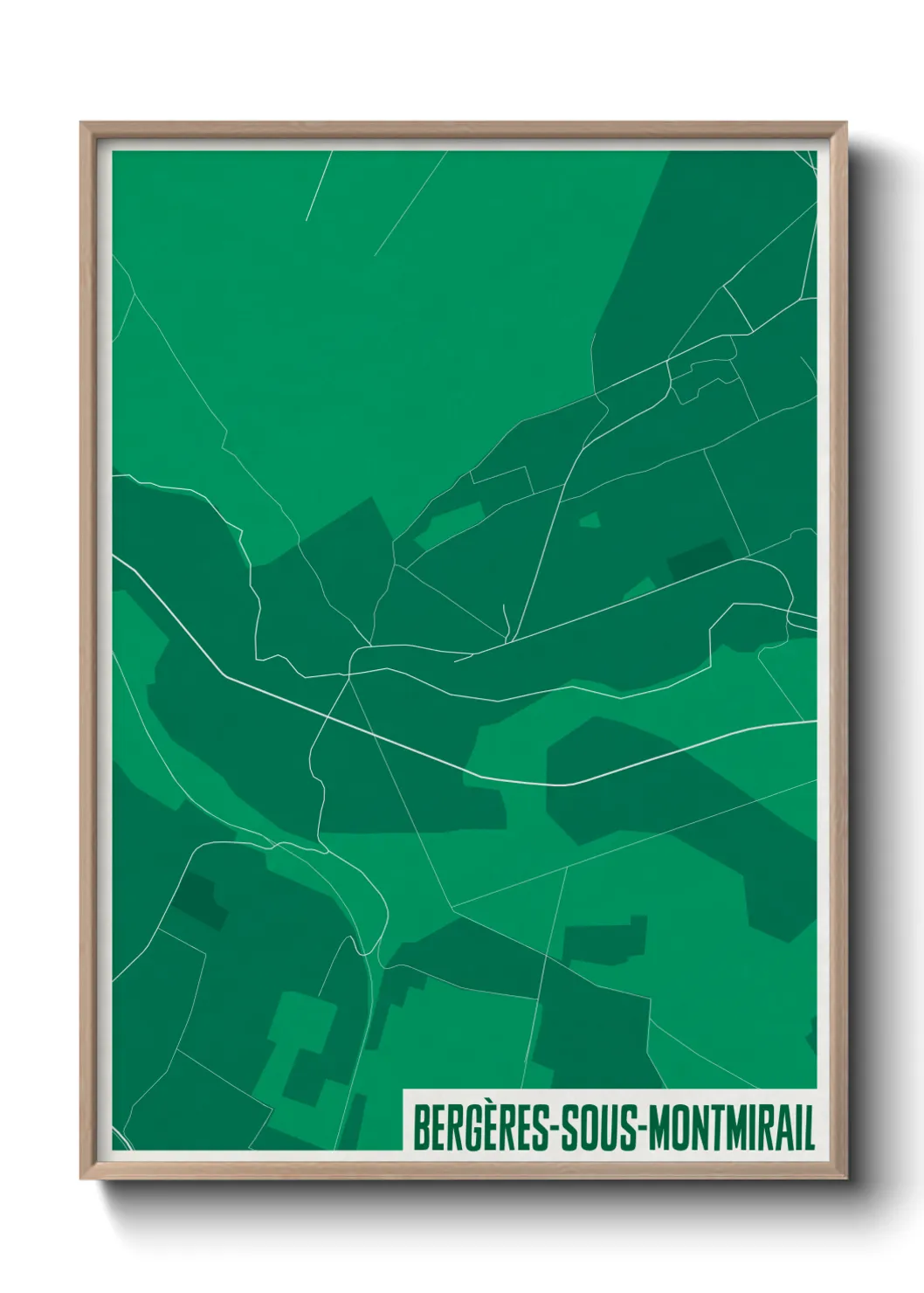 Une affiche de carte sur Bergères-sous-Montmirail