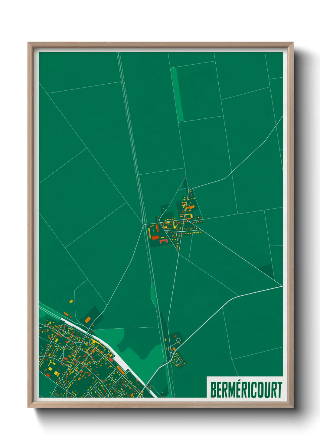 Une affiche de carte sur Berméricourt