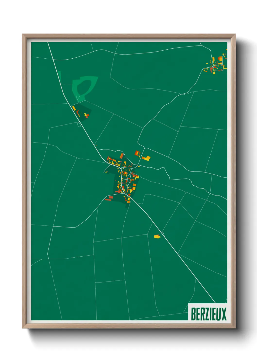 Une affiche de carte sur Berzieux