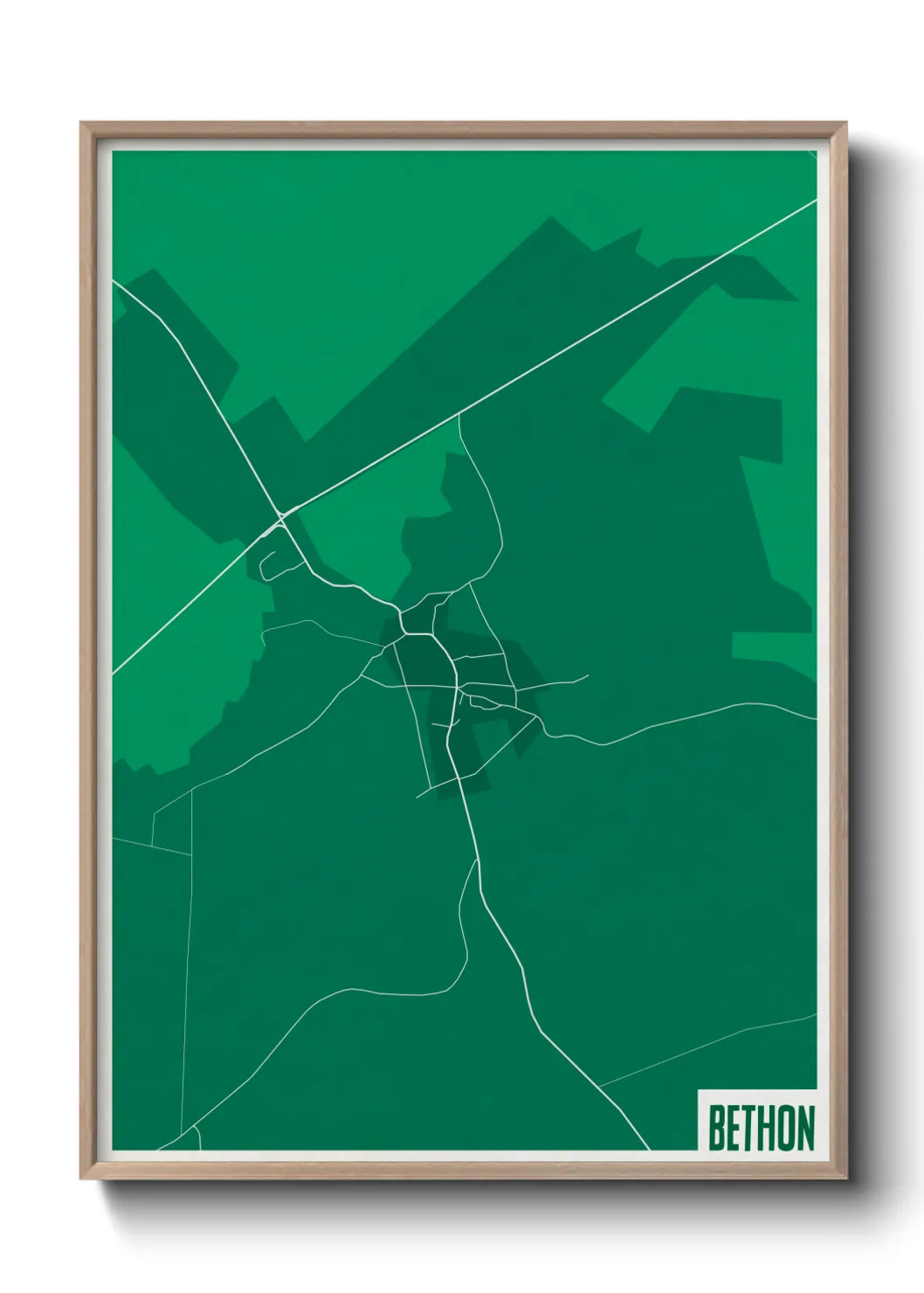 Une affiche de carte sur Bethon