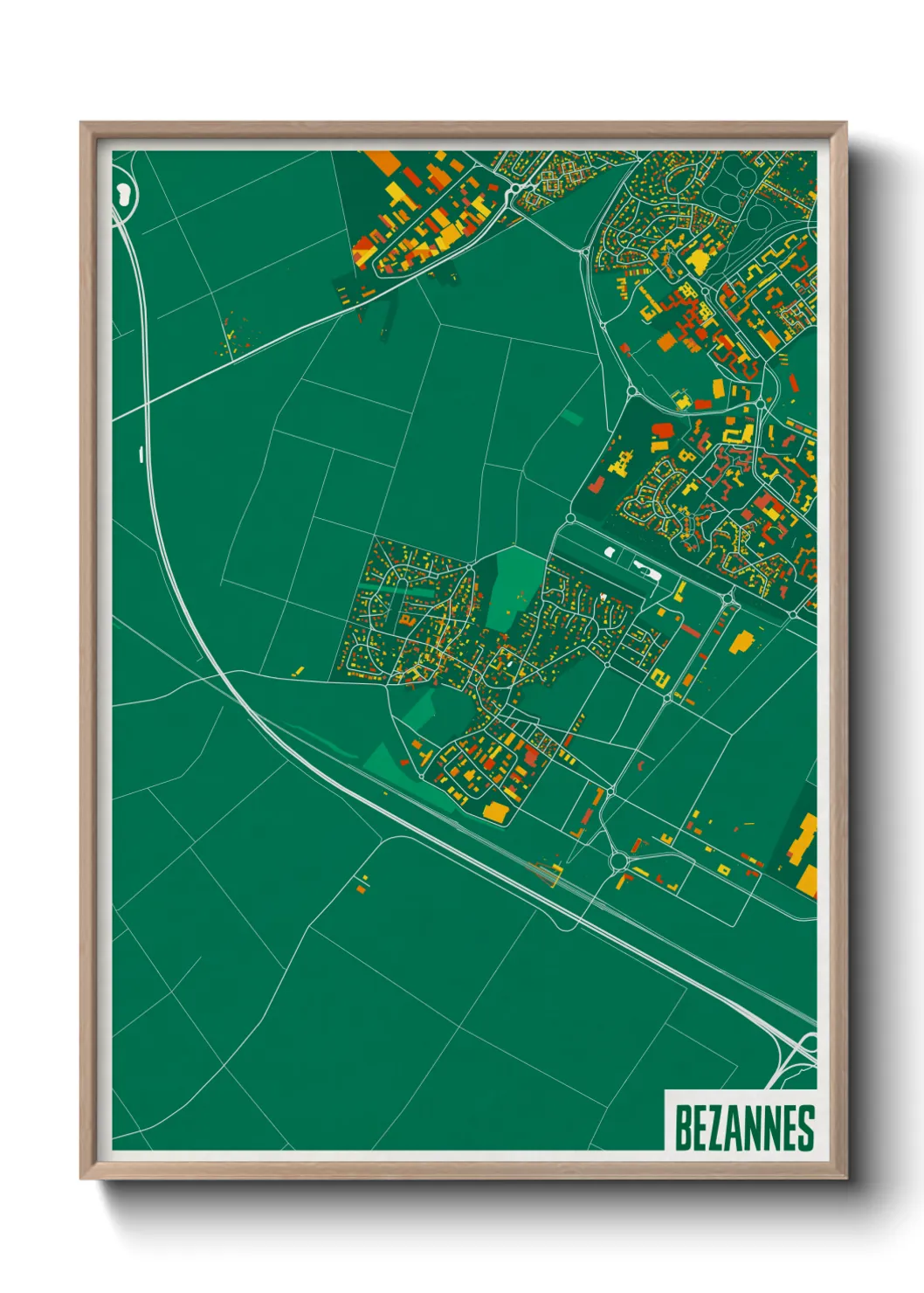 Une affiche de carte sur Bezannes
