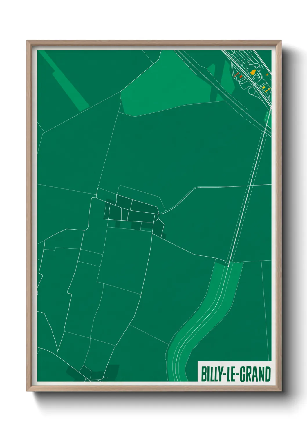 Une affiche de carte sur Billy-le-Grand