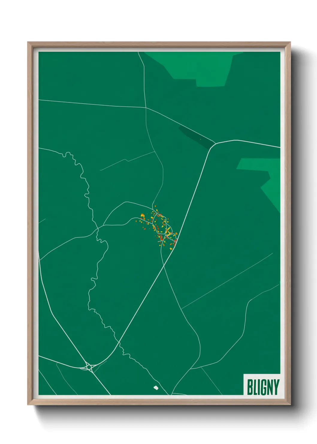 Une affiche de carte sur Bligny