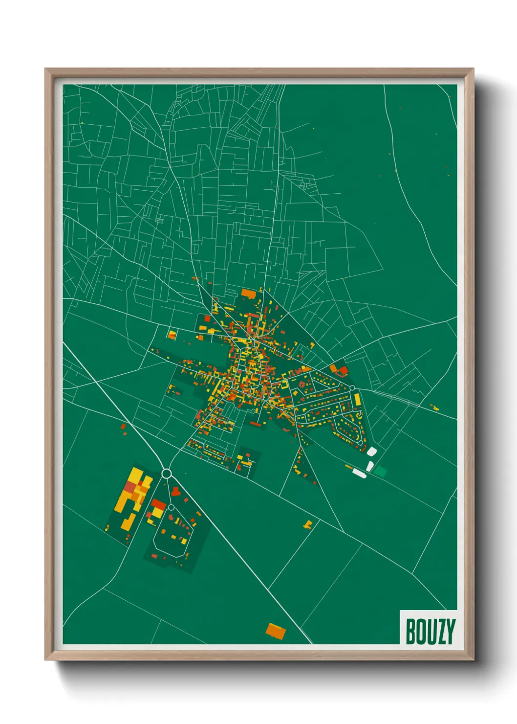 Une affiche de carte sur Bouzy