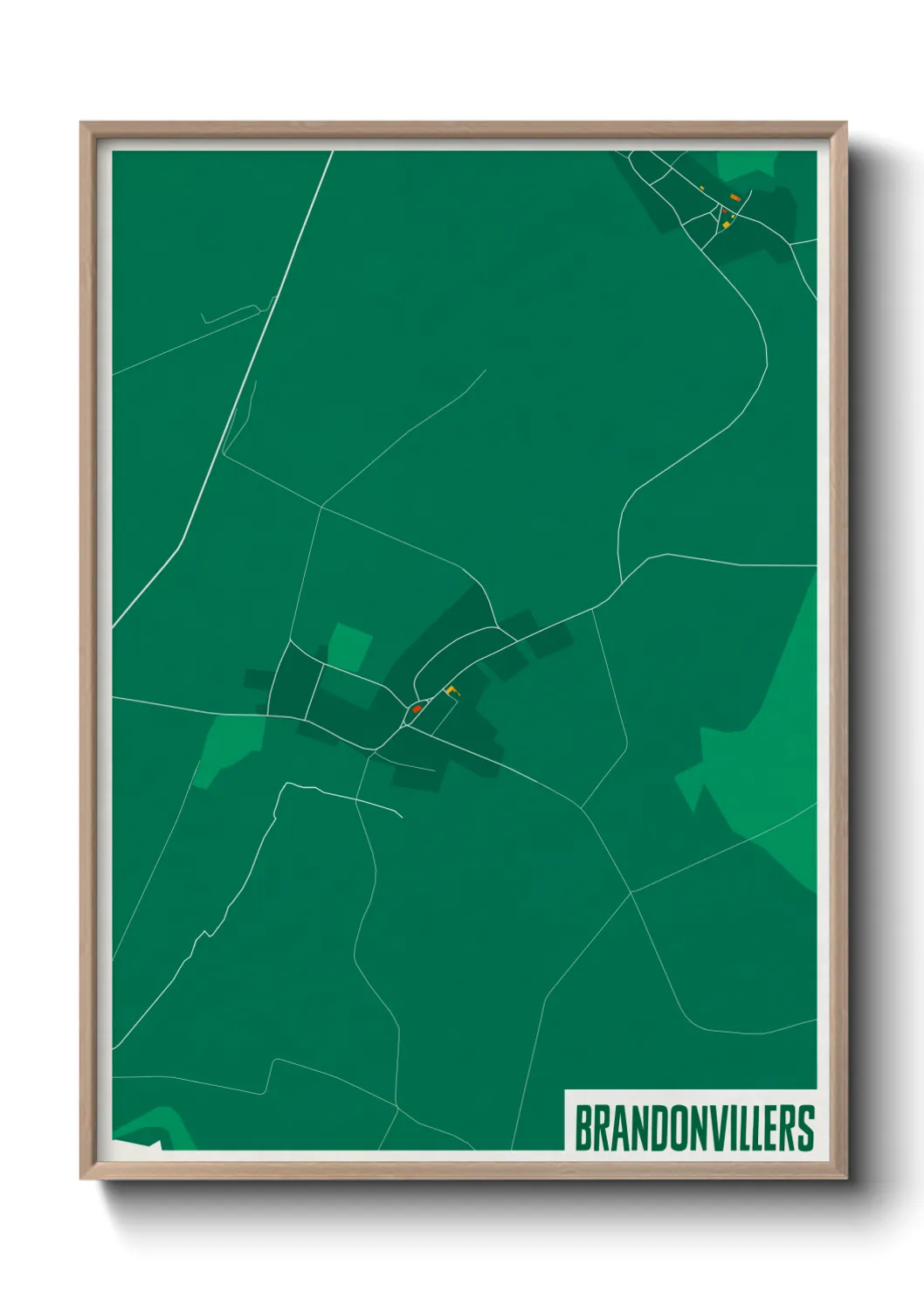 Une affiche de carte sur Brandonvillers