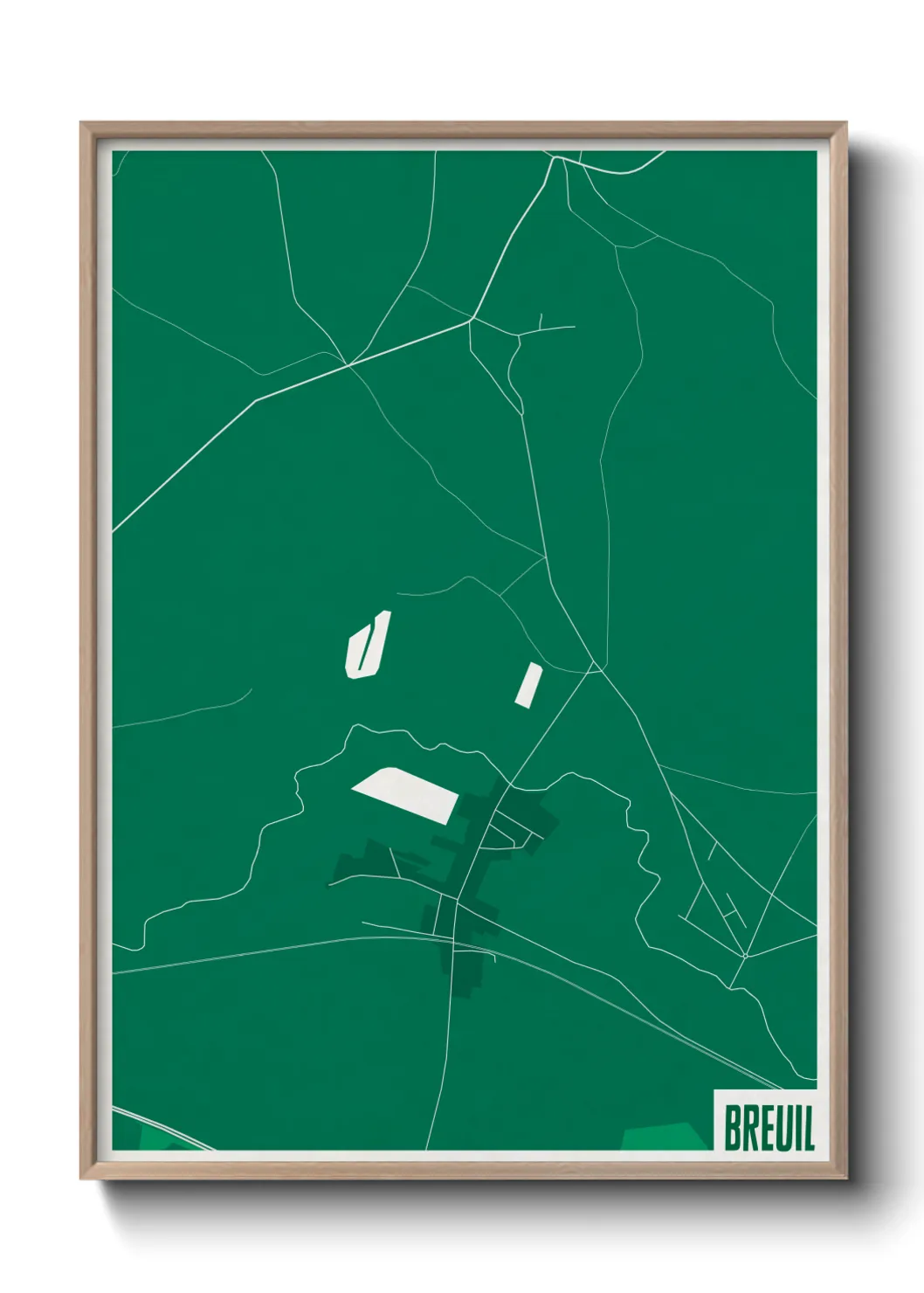 Une affiche de carte sur Breuil