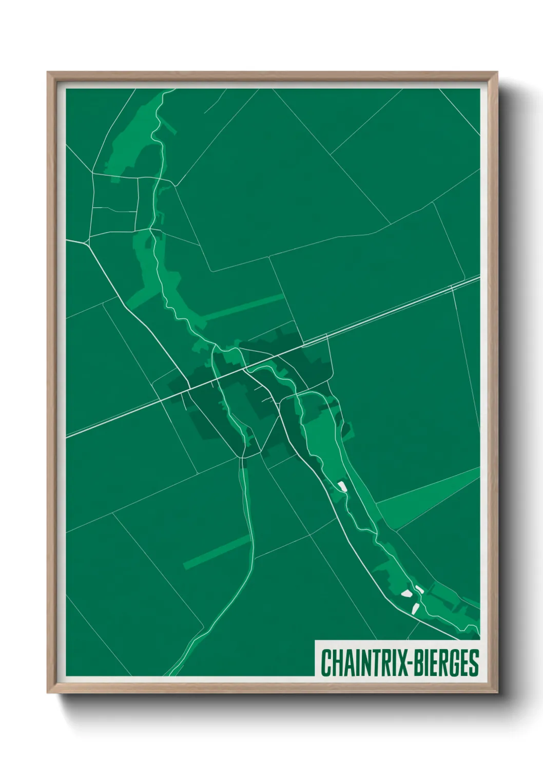 Une affiche de carte sur Chaintrix-Bierges