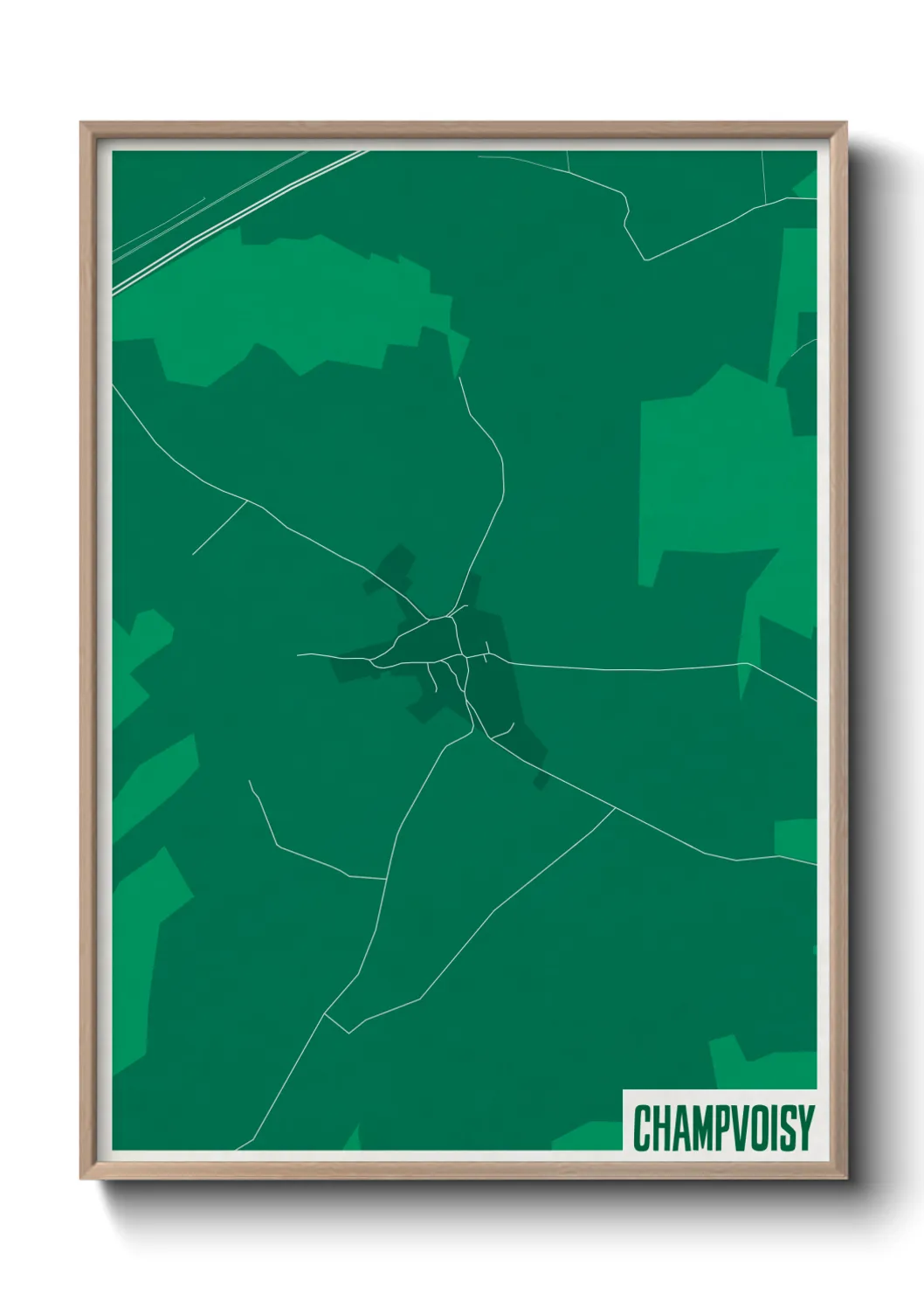 Une affiche de carte sur Champvoisy