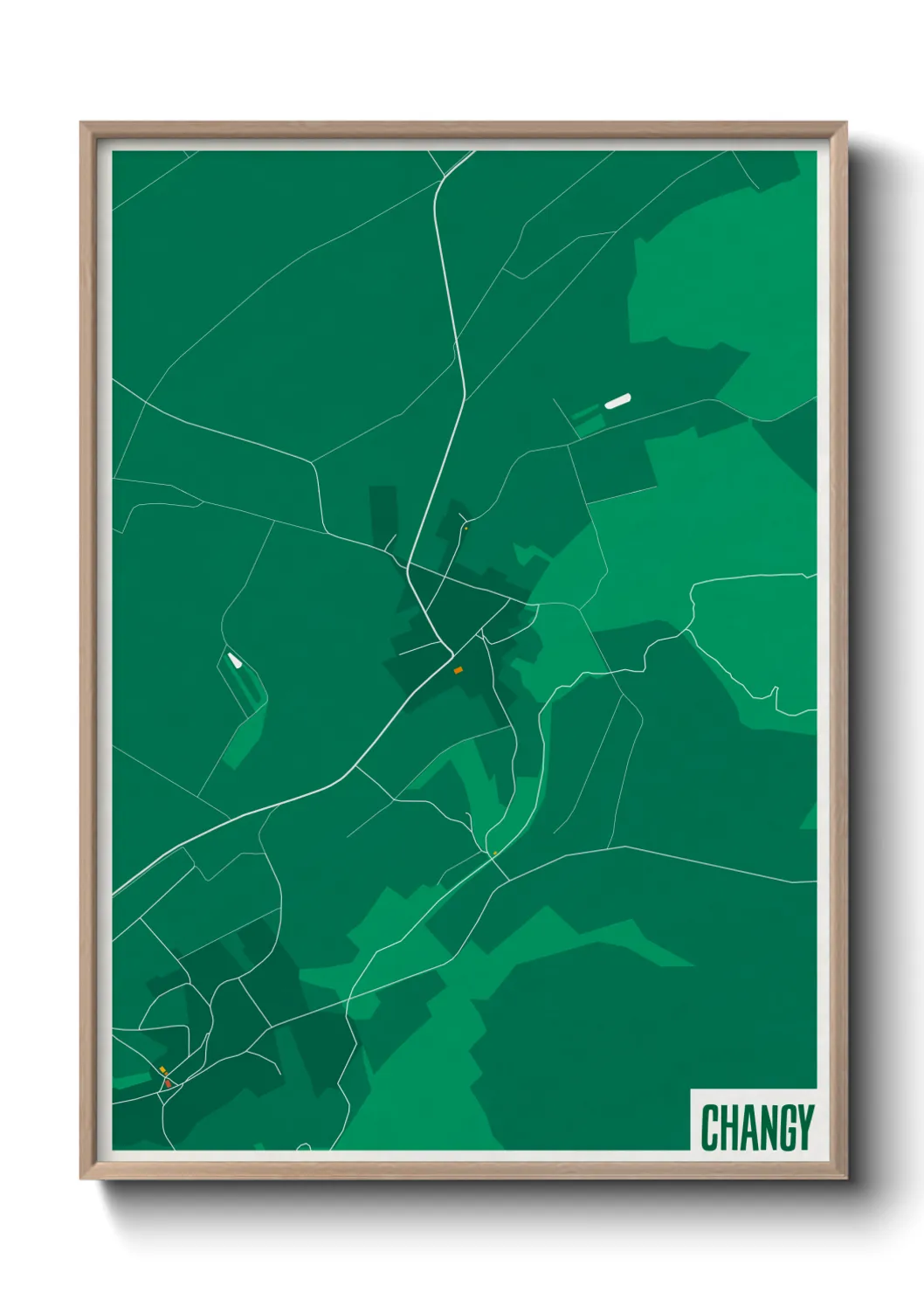 Une affiche de carte sur Changy