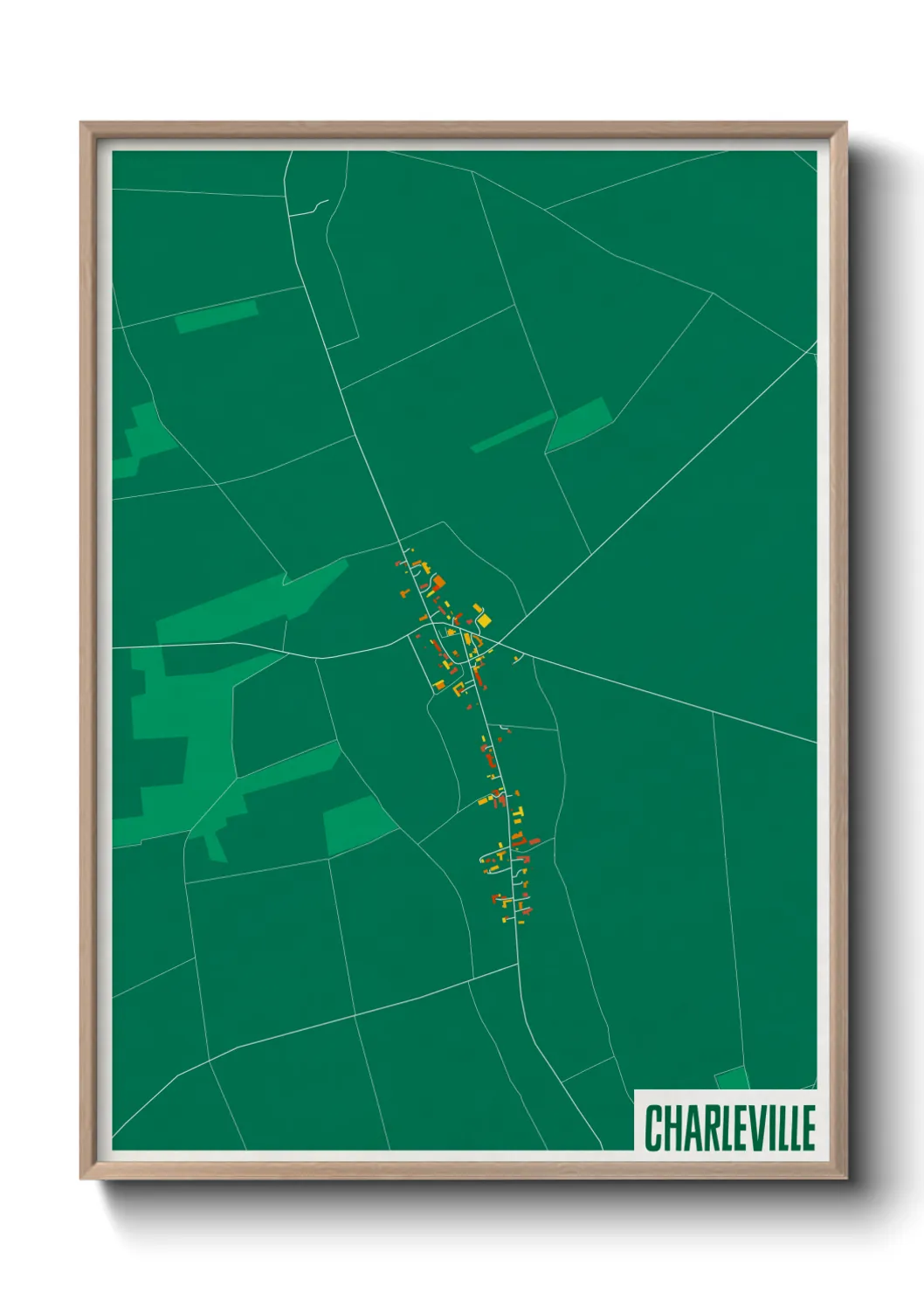 Une affiche de carte sur Charleville