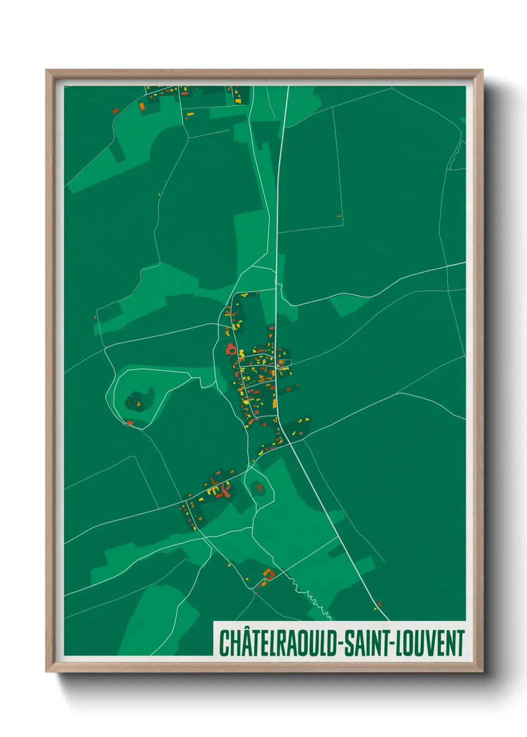 Une affiche de carte sur Châtelraould-Saint-Louvent