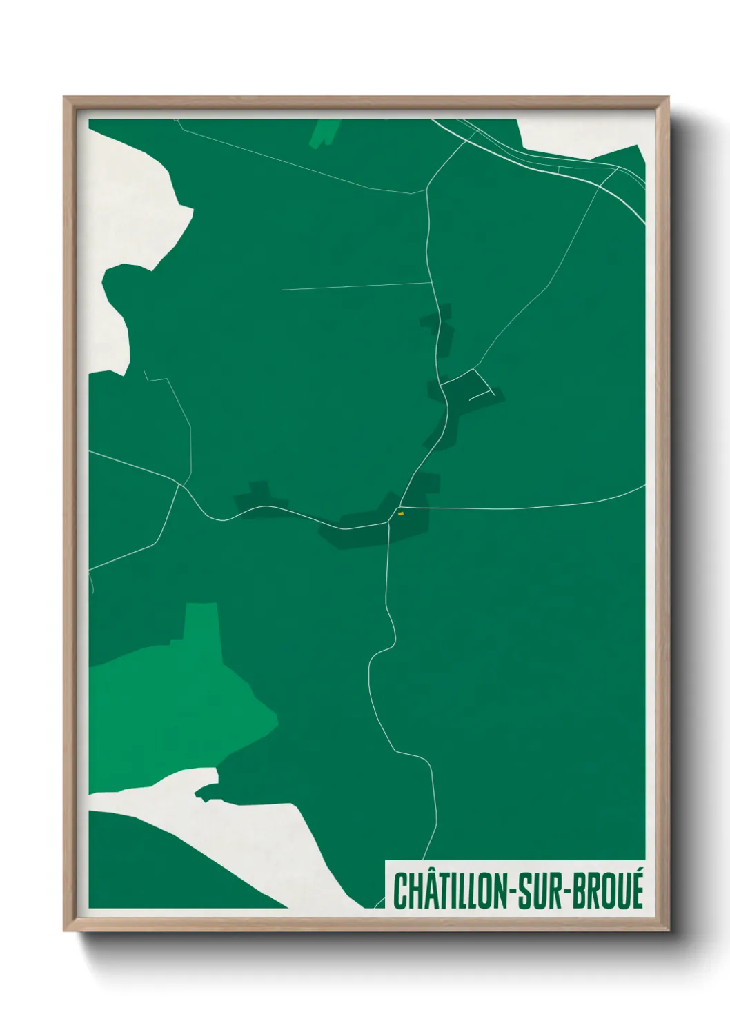 Une affiche de carte sur Châtillon-sur-Broué