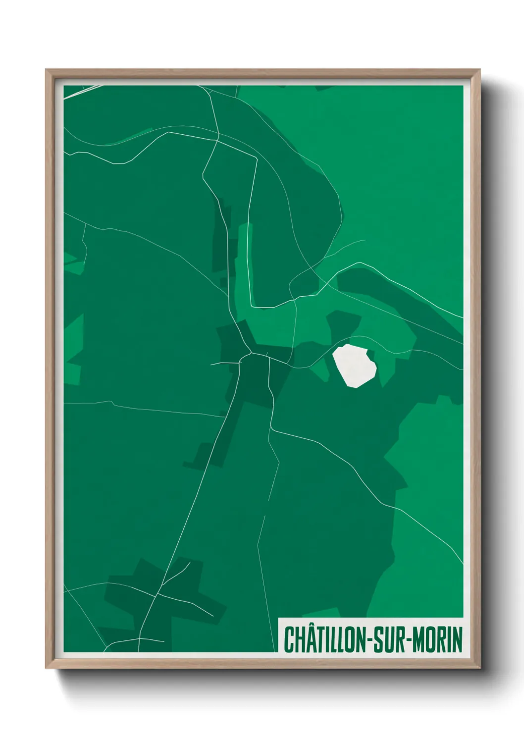 Une affiche de carte sur Châtillon-sur-Morin